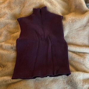 Zara Deep Purple Sleeveless mockneck Sweater
